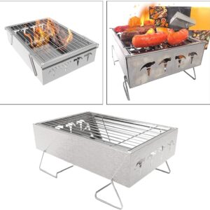 BBQ Grill Outdoor Gas grill Portable Mini BBQ Charcoal Grill Folding Stainless Steel Grill For Camping Outdoor Barbecue Smoker Grill Outdoor Charcoal Grill