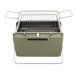 Portable Charcoal Grill, Portable Charcoal Grill Non Stick Mini High Temperature Resistant For Outdoor Cooking (Green)