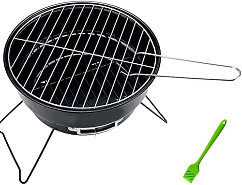 BBQ Grill Outdoor Outdoor Indoor Barbecue Charcoal Grill Outdoor Folding Portable Mini Grill Charcoal Stainless Steel Net Grill Round Oven Small