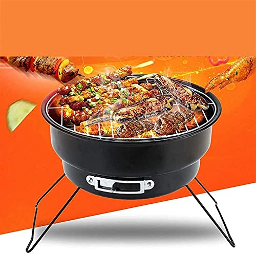 BBQ Grill Outdoor Outdoor Indoor Barbecue Charcoal Grill Outdoor Folding Portable Mini Grill Charcoal Stainless Steel Net Grill Round Oven Small