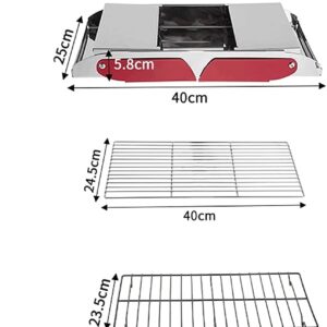 RMENST Charcoal Grill Mini Stainless Steel Folding Portable BBQ for Outdoor Cooking Camping Hiking Picnics