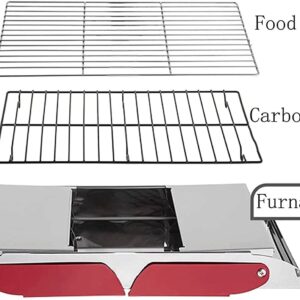 RMENST Charcoal Grill Mini Stainless Steel Folding Portable BBQ for Outdoor Cooking Camping Hiking Picnics