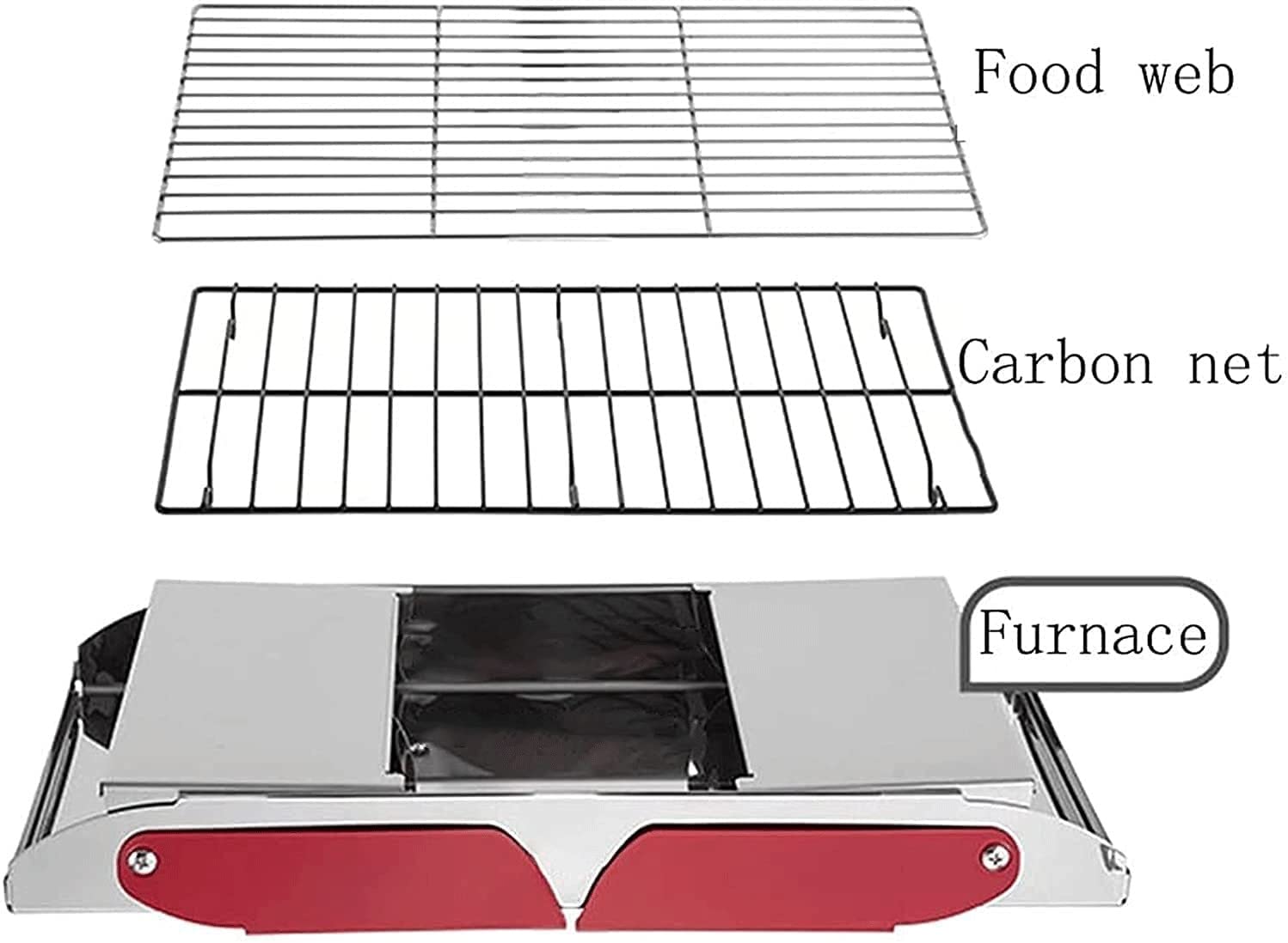 RMENST Charcoal Grill Mini Stainless Steel Folding Portable BBQ for Outdoor Cooking Camping Hiking Picnics