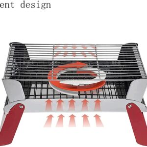 RMENST Charcoal Grill Mini Stainless Steel Folding Portable BBQ for Outdoor Cooking Camping Hiking Picnics