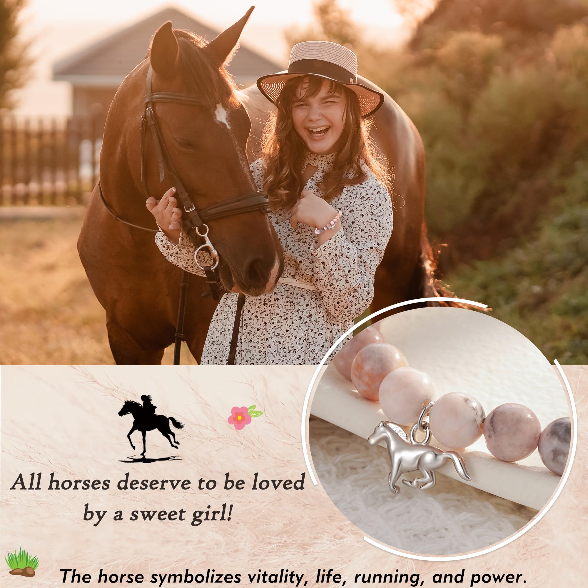 FYUKISS Horse Gifts for Girls, Horse Stuff for Girls, Horse Girls Jewelry Bracelet Ages 8-12 10-12