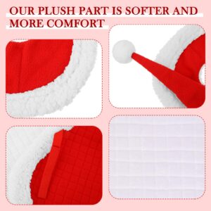 Abbylike 6 Pcs Christmas Holiday Santa Leg Wraps with Faux Fur Trim Holiday Santa Horse Hat All Purpose Santa Saddle Pad for Christmas Horse Costume Accessories