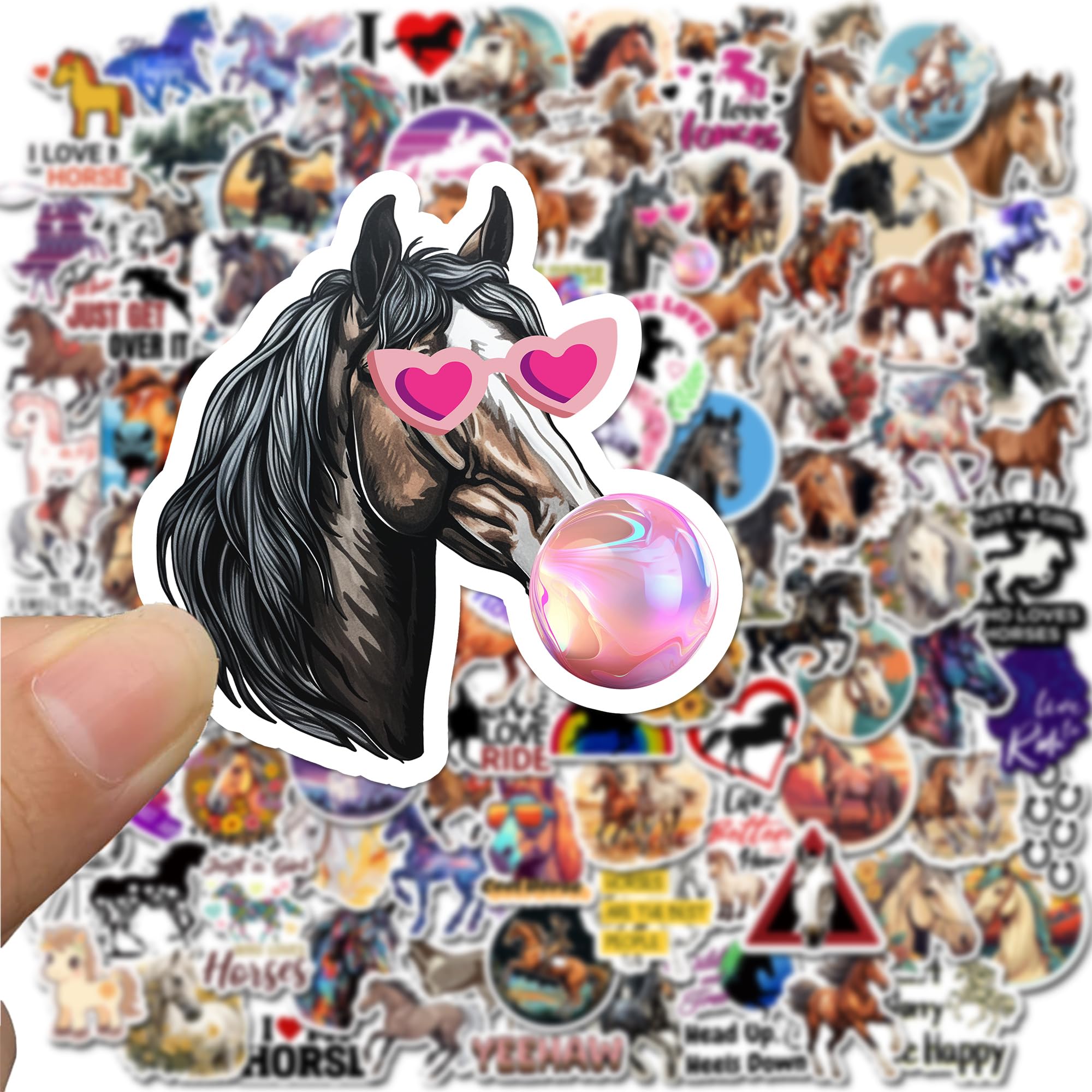 102 PCS Horse Stickers for Water Bottles, Horse Riding Stickers for Laptop Stuff, Horse Party Favors, Horse Gifts for Girls Kids