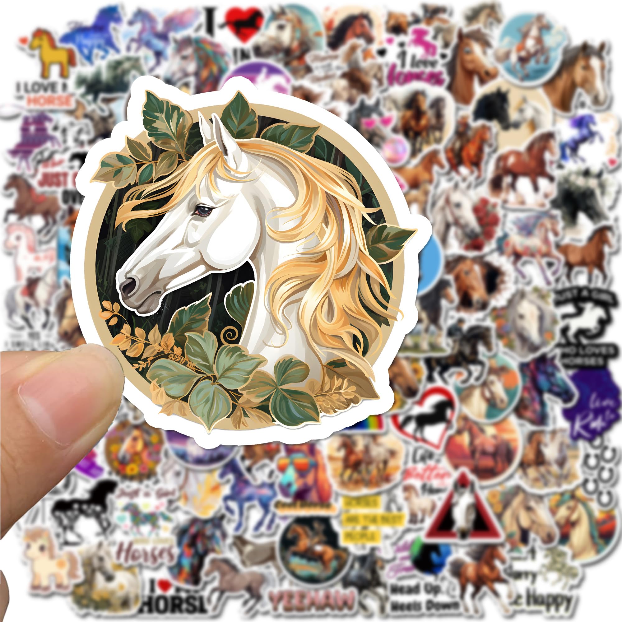 102 PCS Horse Stickers for Water Bottles, Horse Riding Stickers for Laptop Stuff, Horse Party Favors, Horse Gifts for Girls Kids