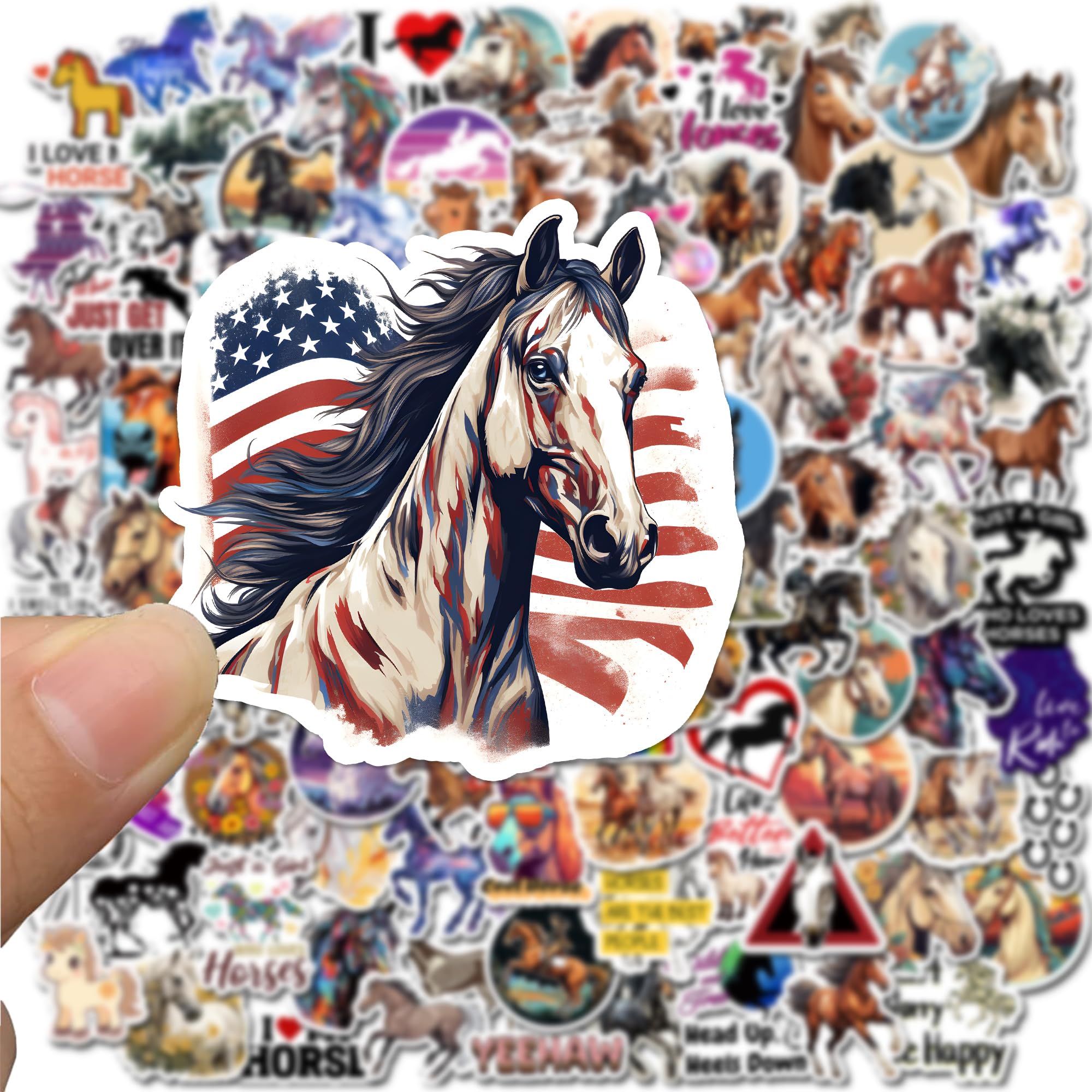 102 PCS Horse Stickers for Water Bottles, Horse Riding Stickers for Laptop Stuff, Horse Party Favors, Horse Gifts for Girls Kids