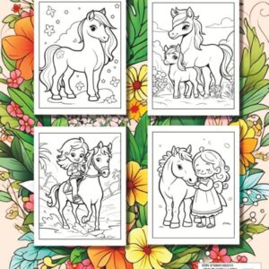 Horses Coloring Book for Girls Ages 8-12: 35+ Captivating Pages for Kids with a Passion for Equids