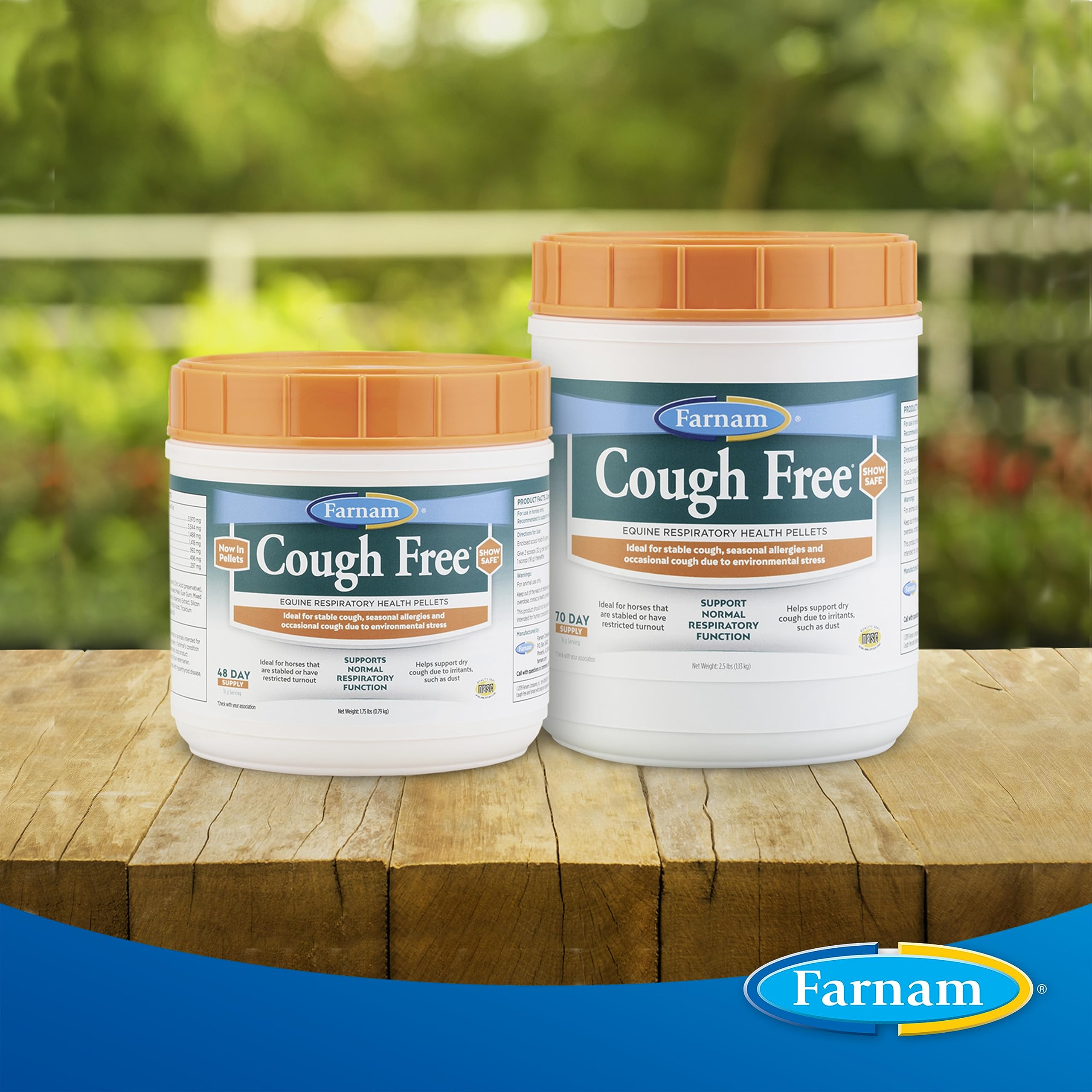 Farnam Cough Free Horse Cough Supplement Pellets, Provides respiratory support for horses W/seasonal allergies or stable cough, 1.75 lb, 48 day supply