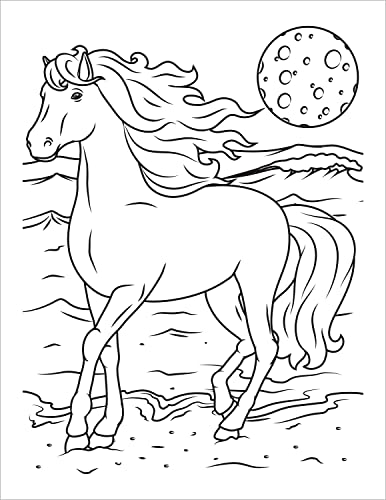 Horses Coloring Book for Kids Ages 4-8: Wonderful World of Ponies & Horses Colouring for Girls and Boys (Coloring Books for Kids)