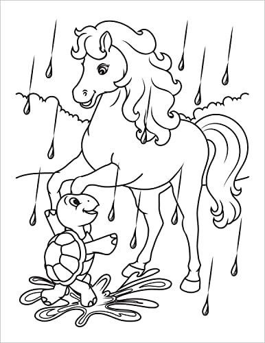 Horses Coloring Book for Kids Ages 4-8: Wonderful World of Ponies & Horses Colouring for Girls and Boys (Coloring Books for Kids)