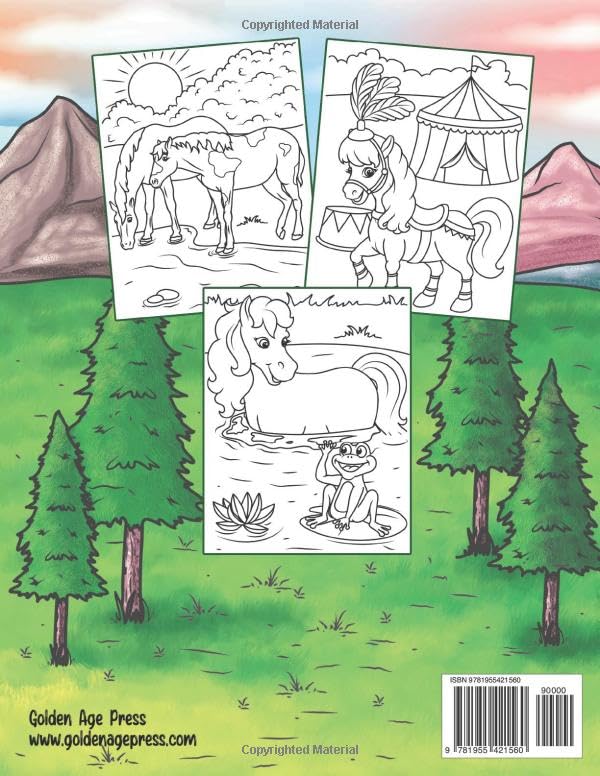 Horses Coloring Book for Kids Ages 4-8: Wonderful World of Ponies & Horses Colouring for Girls and Boys (Coloring Books for Kids)