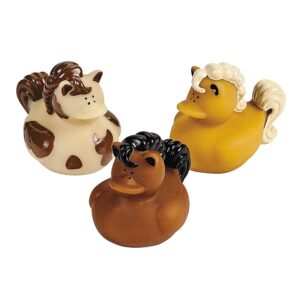 tribello 12 horse rubber ducks for jeeps, horse party favors, western party favors, horse theme birthday party, and cowboy party favors - horse jeep ducks for ducking - 12 pack