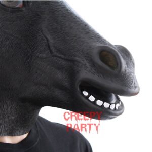 Horse Mask Party Dress Up Horse Head Masks for Adults Men Masquerade (Black)