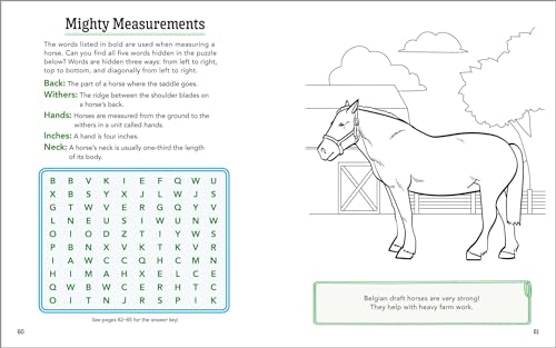 Horses!: A Coloring and Activity Book for Kids with Word Searches, Dot-to-Dots, Mazes, and More (Kids Coloring Activity Books)