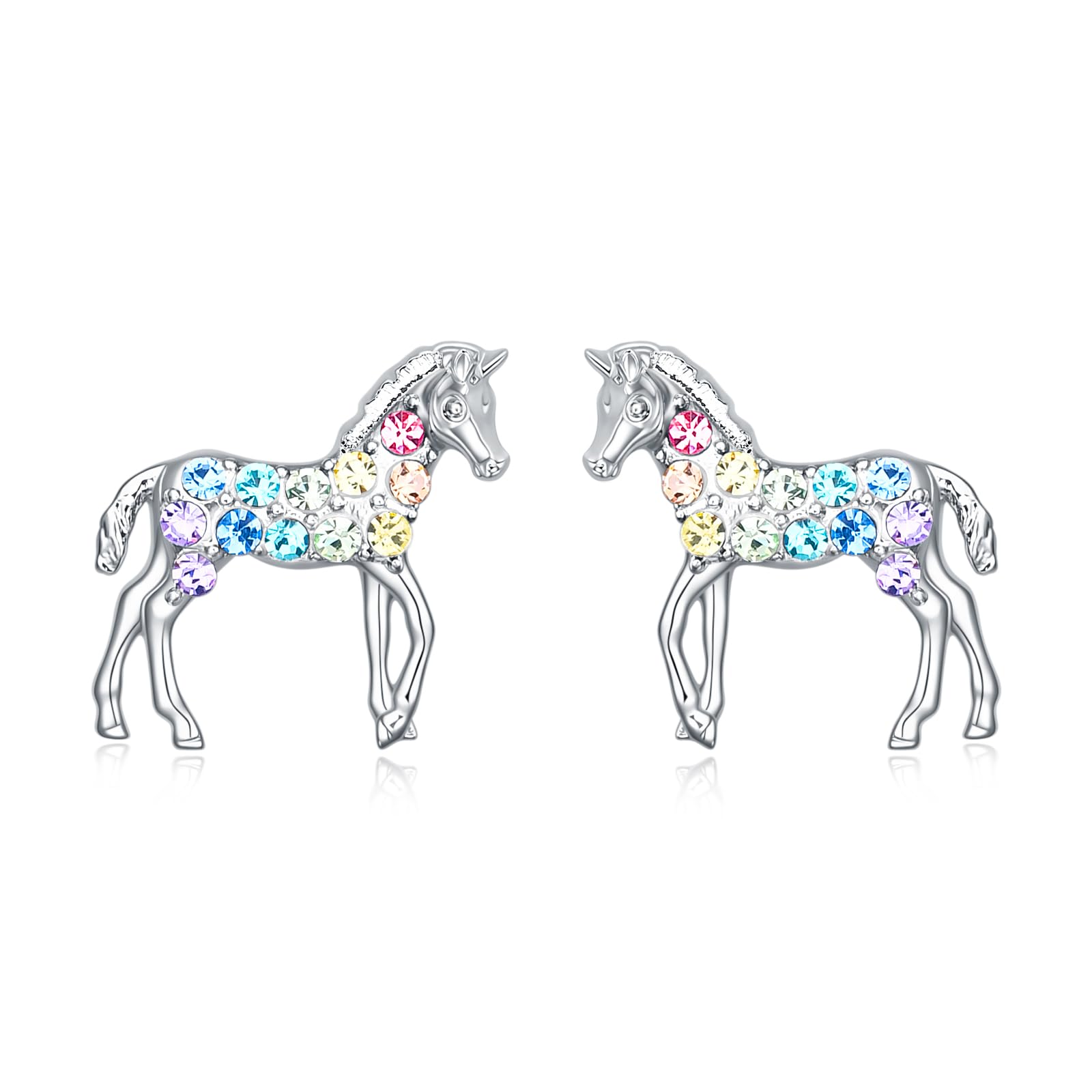 Horse Stud Earrings for Women,Animal Horse Earrings Gifts Jewelry for Girls (Stud Horse)