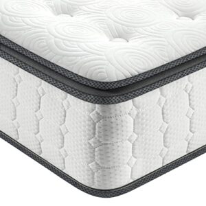 vesgantti queen mattresses, 10 inch hybrid queen size mattress in a box, pillow top queen bed mattress, gel memory foam pocket coils innerspring mattresses, pressure relief, medium firm plush feel