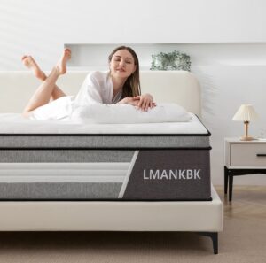 lmankbk full mattress, 12 inch innerspring hybrid mattress in a box with gel memory foam, individually wrapped encased coil pocket spring mattress, pressure relief, medium firm support,54"*75"*12"…