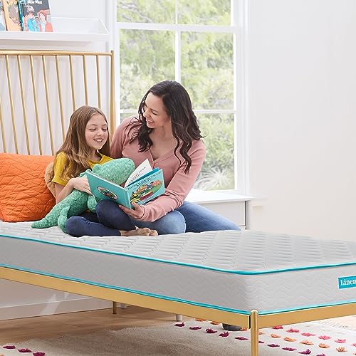 Linenspa 6 Inch Mattress - Firm Feel - Bonnell Spring with Foam Layer - Mattress in a Box - Youth or Kids Bed - Guest Bedroom - Durable and Breathable Support - Affordable - Narrow Twin Size, Grey