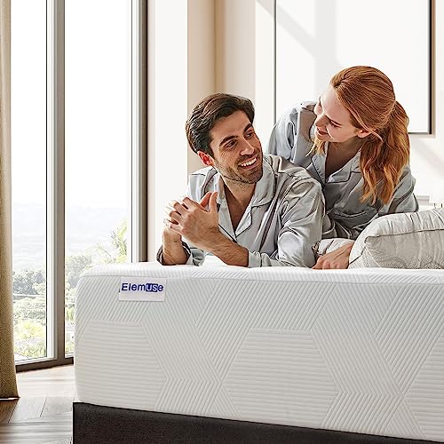 ELEMUSE Queen Mattress 12 Inch Cooling Gel Memory Foam Mattress, CertiPUR-US® Certified Breathable Bed in a Box for Pressure Relief, Fiberglass-Free