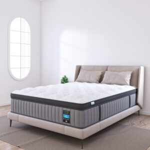 BedStory King Mattress 14 Inch - Luxury Hybrid Mattress for Extra Lumbar & Hip Support - Pain Relieving Motion Isolation Cooling Innerspring Soft Bed