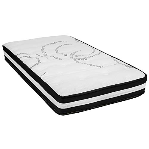 Flash Furniture Capri Comfortable Sleep 10" Hybrid Pocket Spring and Foam Mattress in a Box, Foam Pocket Spring Hybrid Mattress, Twin