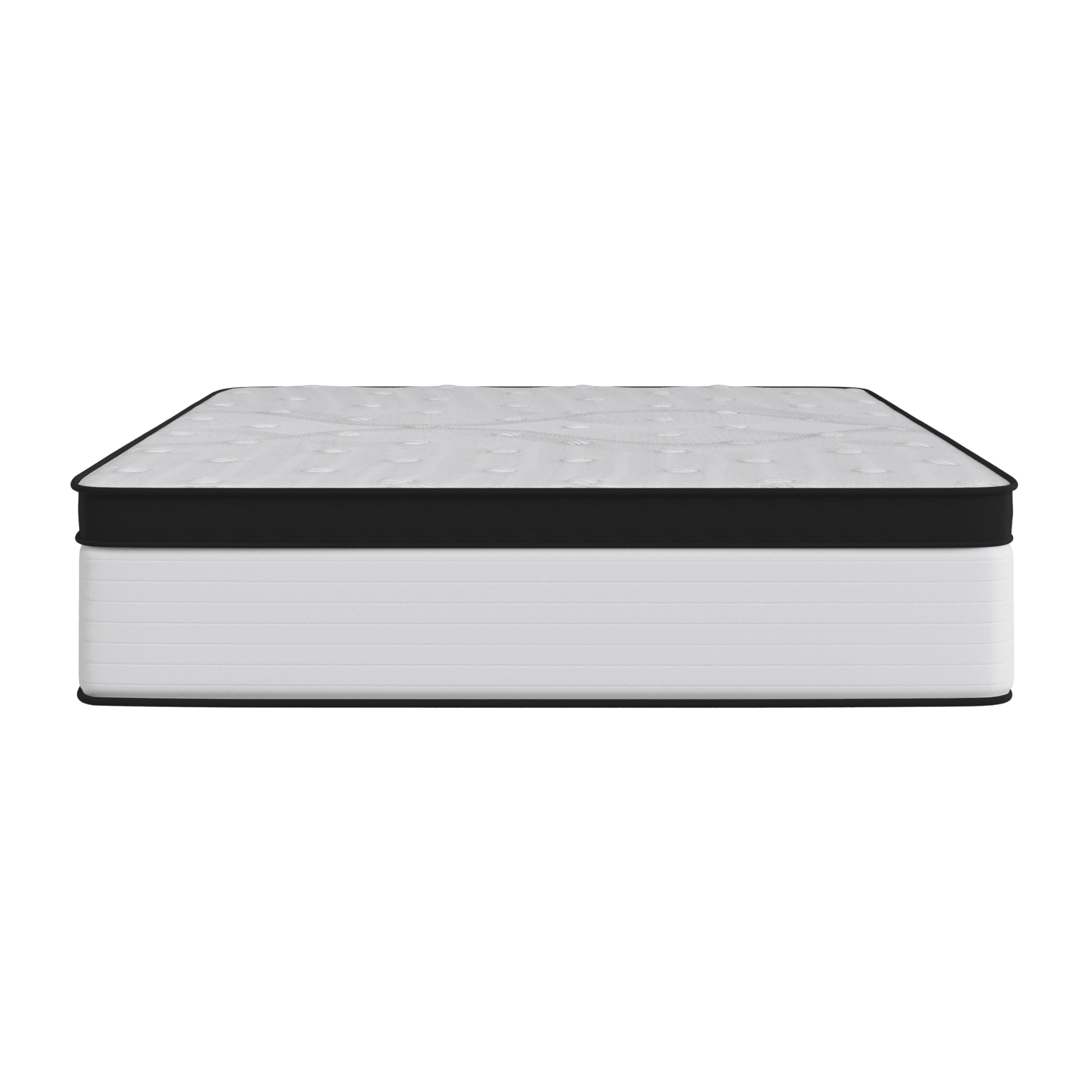 BizChair Firm 12 Inch CertiPUR-US Certified Hybrid Pocket Spring Mattress, Extra Firm Feel, Durable Support, Full Mattress in a Box