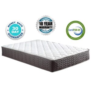 Swiss Ortho Sleep, 12" Inch Memory Foam and Innerspring Hybrid Medium-Firm Plush Mattress/Bed-in-a-Box/Pressure Relieving Bliss, Twin,White