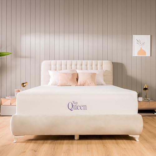 NapQueen Queen Mattress, 8 Inch Elizabeth Cooling Gel Memory Foam Mattress, Queen Bed Mattress in a Box, CertiPUR-US Certified, Medium Firm, Breathable Soft Fabric Cover