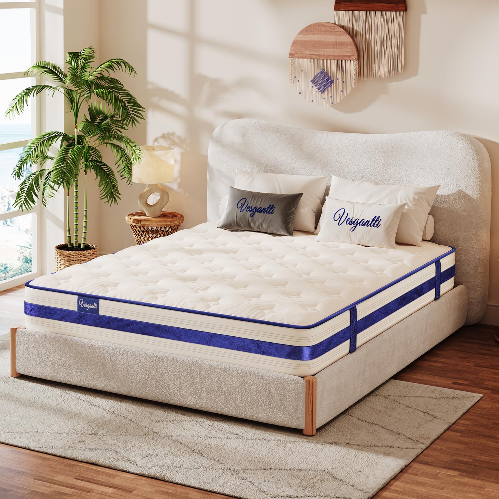 Vesgantti Full Size Mattress, 12 Inch Hybrid Innerspring Mattress with Memory Foam, Support & Pressure Relief, Medium Firm Feel Mattress in a Box (54x75x12 Inches, Full Size)