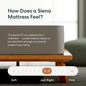 Siena King Mattress - Memory Foam 10" - Medium Firm - 180 Night Trial - 5 Premium Layers - Breathable Cool Comfort Sleep Bed in a Box, 10-Year Warranty, White