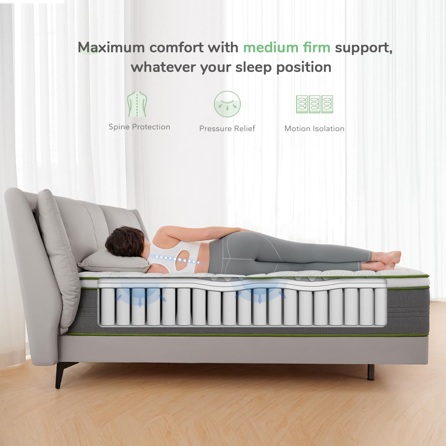 Novilla Full Size Mattress, 10 Inch Hybrid Mattress in a Box with Individually Wrapped Pocket Coils & Memory Foam, Supportive & Pressure Relief, Breathable Mattresses Full,Medium Firm, vigour