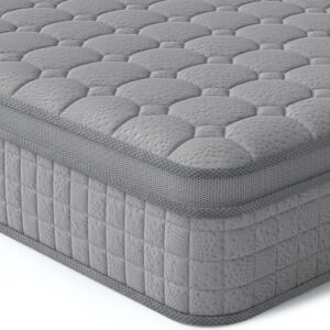 vesgantti 12 inch multilayer hybrid queen mattress - multiple sizes & styles available, ergonomic design with memory foam and pocket spring, medium firm feel, grey