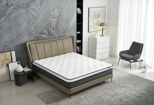 US Pride Furniture Premium 10 Inch Queen Hybrid Mattress, Medium Firmness, Enhanced Lumbar Support, Pillow Top Comfort, and Hypoallergenic Design, Bed in a Box