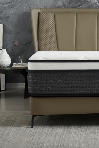 US Pride Furniture Premium 10 Inch Queen Hybrid Mattress, Medium Firmness, Enhanced Lumbar Support, Pillow Top Comfort, and Hypoallergenic Design, Bed in a Box