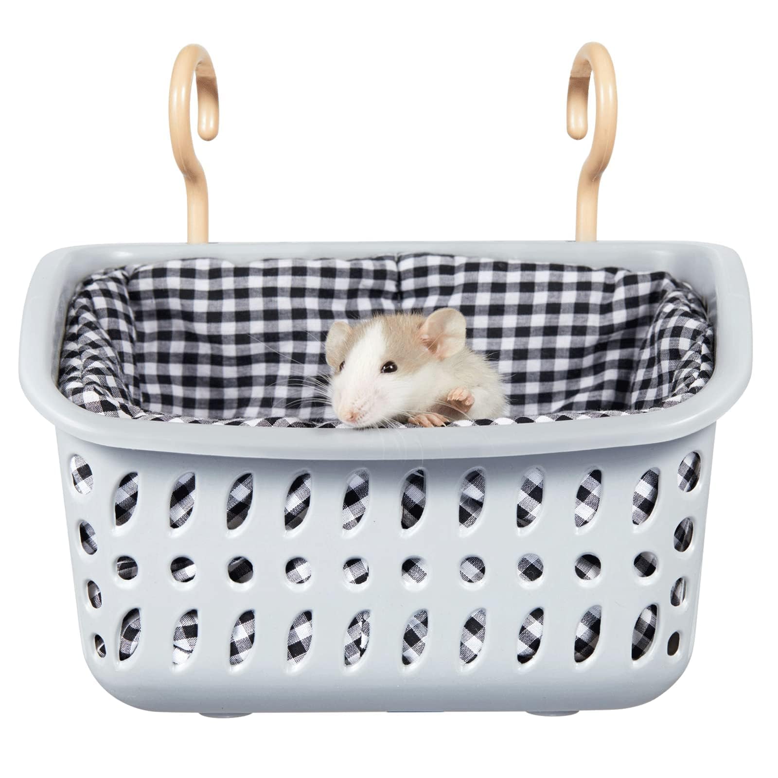 JWShang Rat Hammock for Cage Chew Proof, Rat Hanging Basket Bed with Sturdy Hooks, Pet Rat Cage Accessories for Mice Snuggling Sleeping, Safe and Cozy Small Animal Rodent Hammock for Rat Sugar Glider