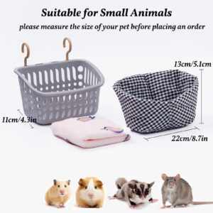 JWShang Rat Hammock for Cage Chew Proof, Rat Hanging Basket Bed with Sturdy Hooks, Pet Rat Cage Accessories for Mice Snuggling Sleeping, Safe and Cozy Small Animal Rodent Hammock for Rat Sugar Glider