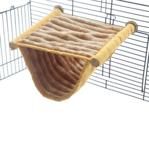 emours Double Bunkbed Hammock Sleep Bed Cage Play Platform with Warm Fleece for Hamster Mice