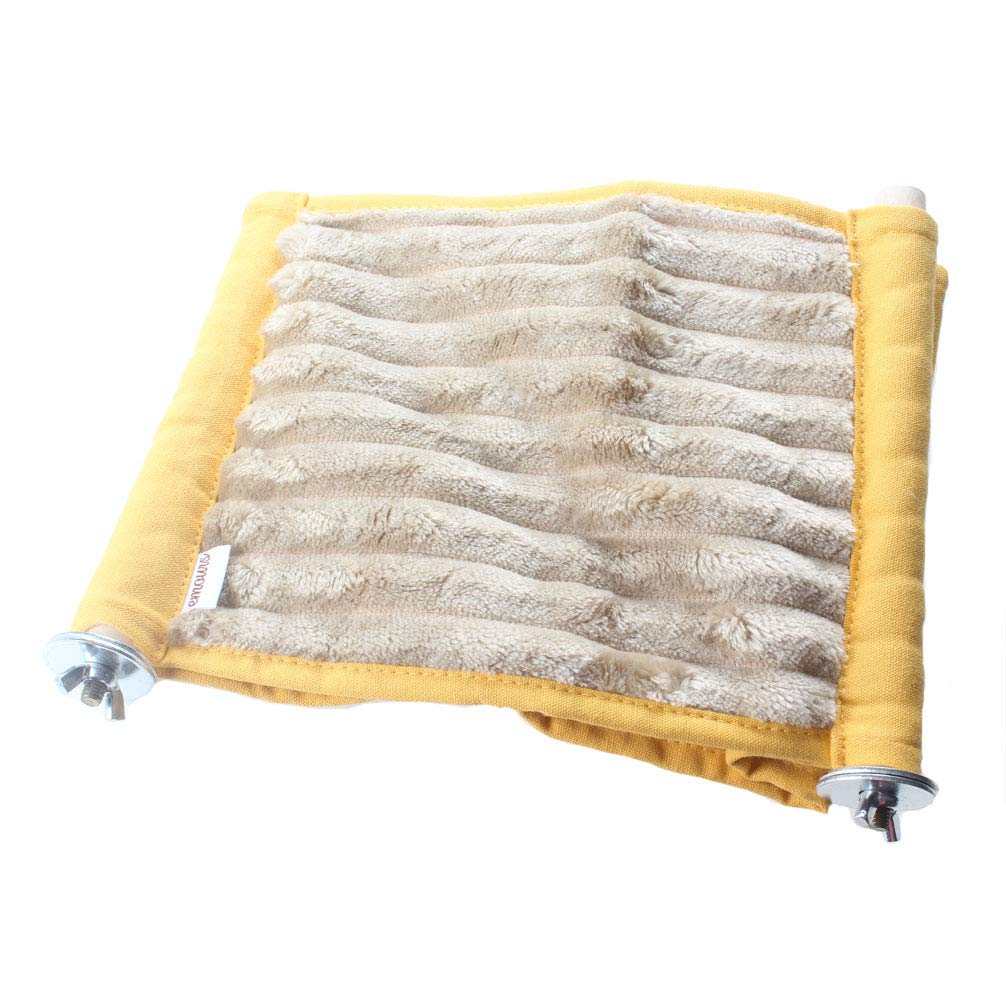 emours Double Bunkbed Hammock Sleep Bed Cage Play Platform with Warm Fleece for Hamster Mice