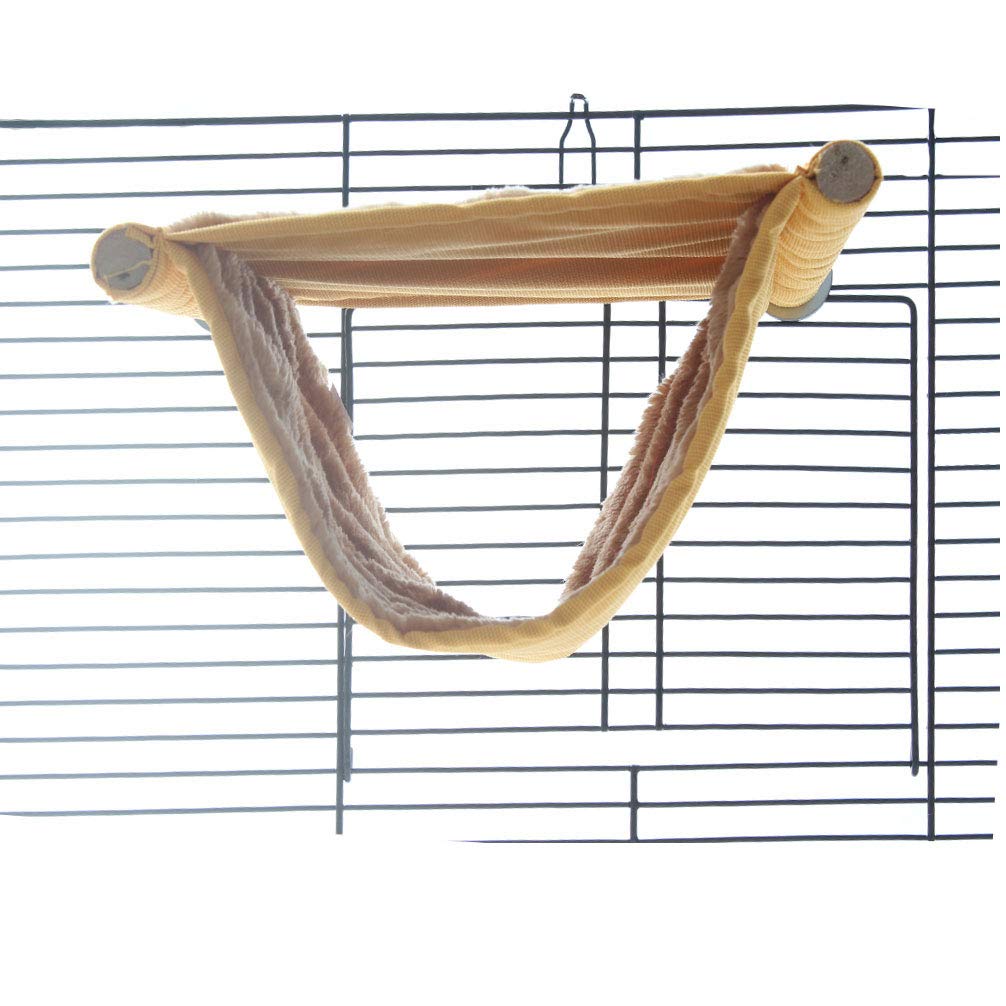 emours Double Bunkbed Hammock Sleep Bed Cage Play Platform with Warm Fleece for Hamster Mice