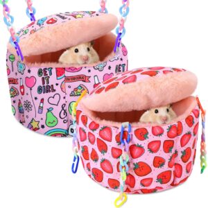 maitys 2 pcs rat bed hanging rat hammock guinea pig bedding soft warm ferret bedding rat cage accessories small animal play sleep bed for ferret rat sugar glider hamster chinchilla mice squirrel