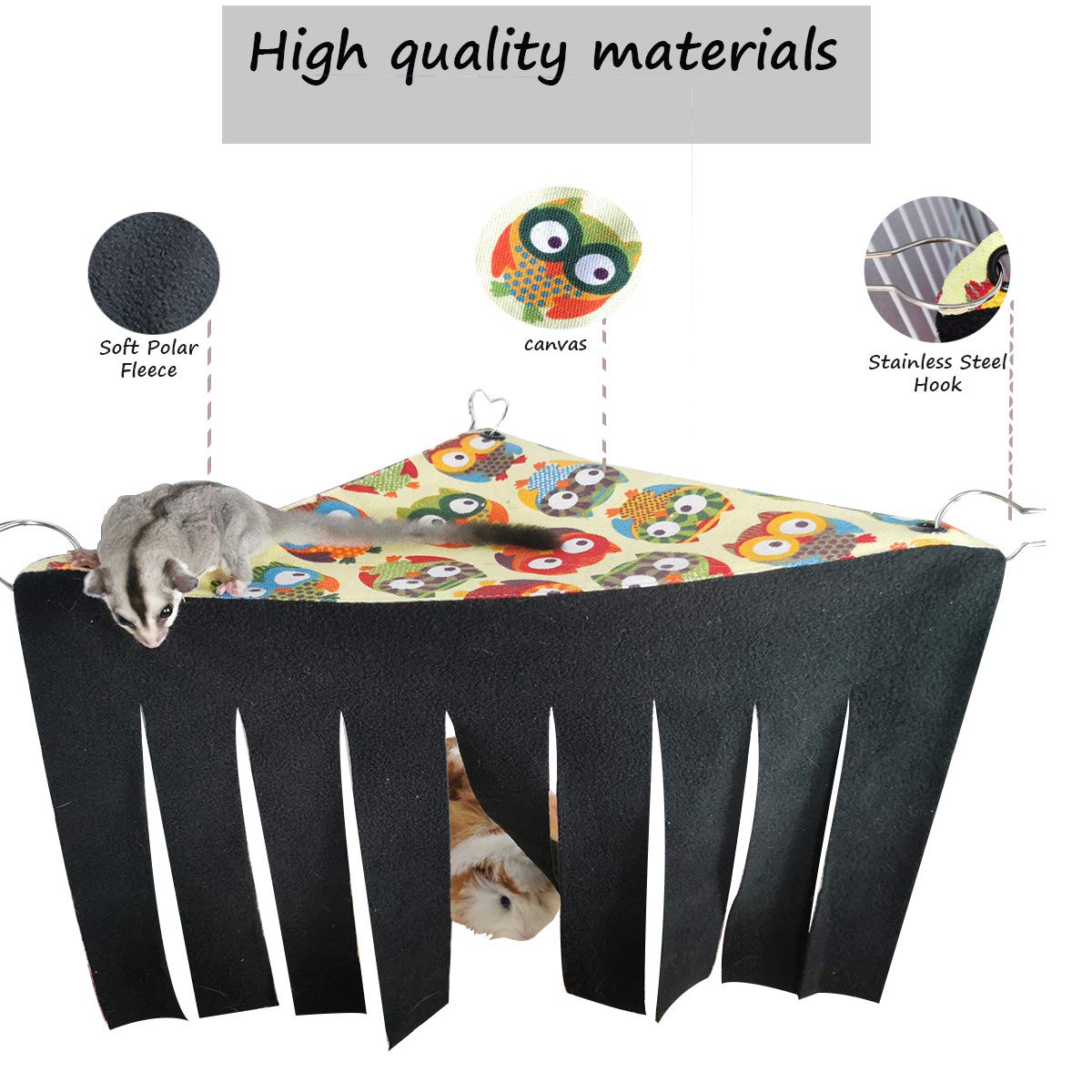 1 Pieces Guinea Pig Hideout Rat Corner Hideaway Peekaboo Toys Cage Accessories Hidden Habitat Tent Toys for Ferrets Chinchillas Sugar Glider Small Pet Animals