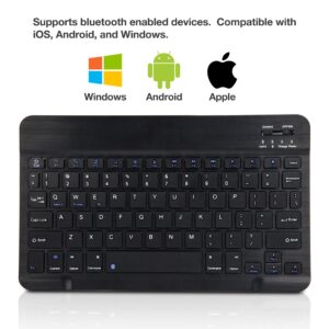 BoxWave Keyboard Compatible with Microsoft Surface Duo - SlimKeys Bluetooth Keyboard, Portable Keyboard with Integrated Commands for Microsoft Surface Duo - Jet Black