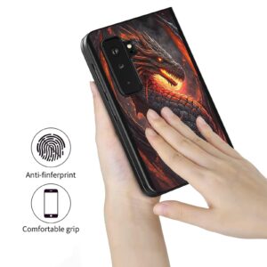 for Microsoft Surface Duo 2 Case for Women Men,AIRWEE Ultra Slim Hard PC Shookproof Fold Case Protective Cover for Microsoft Surface Duo 2 2nd 2021,Fire Dragon