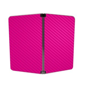 MightySkins Carbon Fiber Skin for Microsoft Surface Duo - Solid Hot Pink | Protective, Durable Textured Carbon Fiber Finish | Easy to Apply | Made in The USA