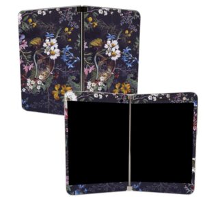 MightySkins Skin for Microsoft Surface Duo - Midnight Blossom | Protective, Durable, and Unique Vinyl Decal wrap Cover | Easy to Apply, Remove, and Change Styles | Made in The USA