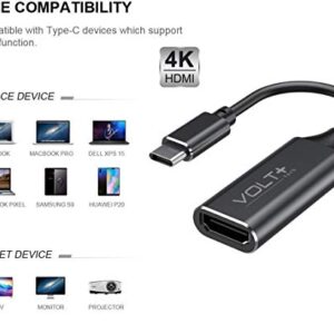 Works by VOLT PLUS TECH HDMI 4K USB-C Kit Compatible with Microsoft Surface Duo 2 Professional Adapter with Digital Full 2160p, 60Hz Output!