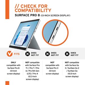 URBAN ARMOR GEAR UAG Designed for Microsoft Surface Pro 8 Case Plasma w/Hand Strap & Shoulder Strap Feather-Light Translucent Rugged Military Drop Tested Protective Cover Ice